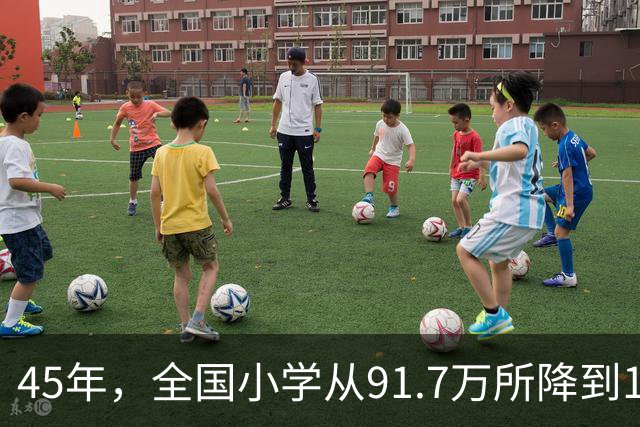 45年，全国小学从91.7万所降到12.83万所